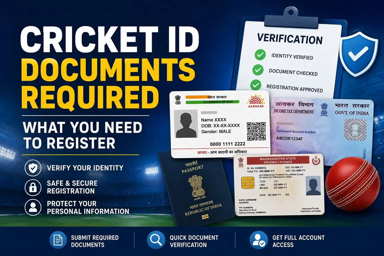 Documents Required Cricket ID Registration