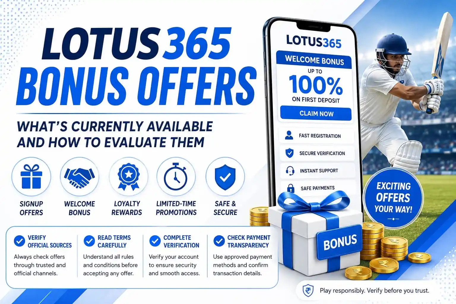 Lotus365 Bonus Offers — What’s Currently Available and How to Evaluate Them