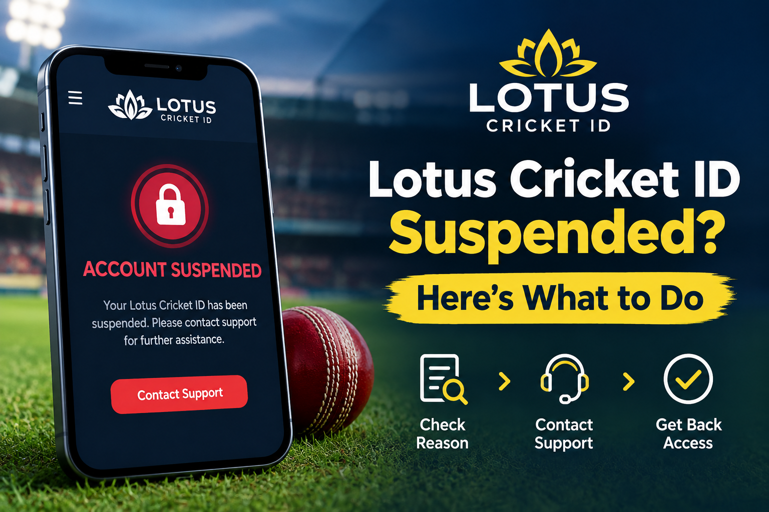 lotus cricket id suspended